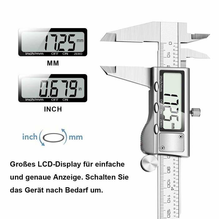 Pied à Coulisse Numérique 150mm - Écran LCD - Précision 0.01mm - Carbone