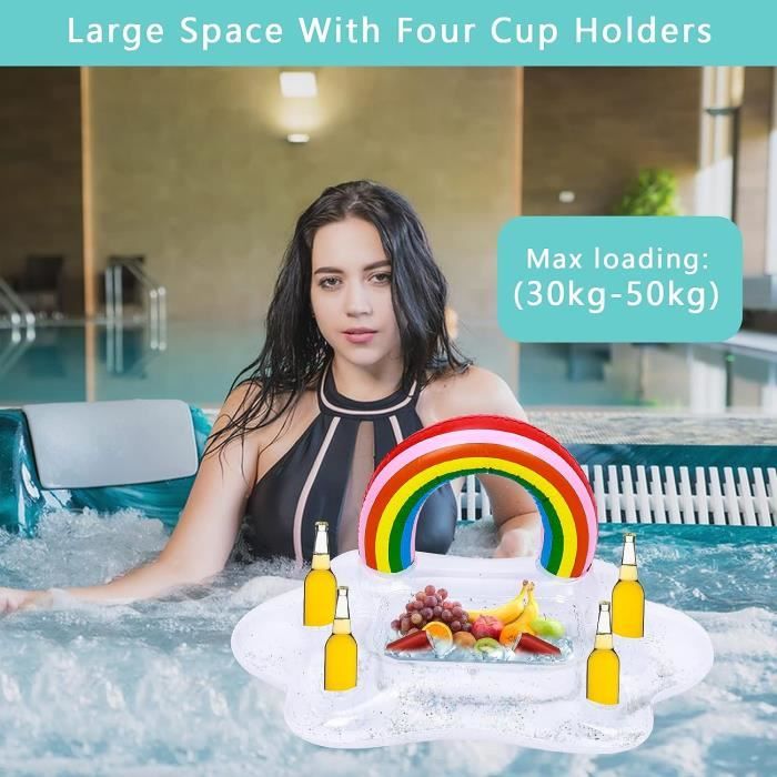 Flotteurs de piscine gonflables avec 4pcs Porte-boissons