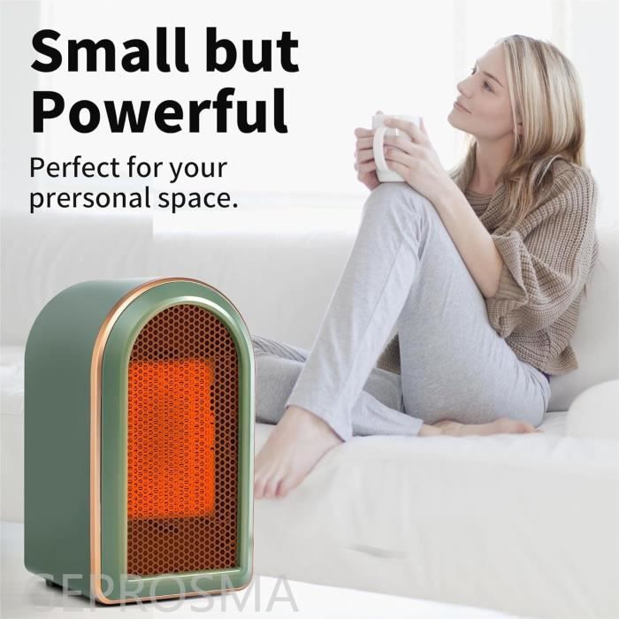 Mini radiateur soufflant électrique domestique, chauffage rapide 3S, 400W,  2 vitesses, 220V, 110V, protection contre la