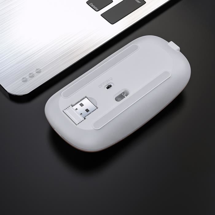 Generic Souris sans fil Bluetooth souris d'ordinateur souris ergonomique  rechargeable silencieuse rétroéclairage LED souris optique USB - Prix pas  cher