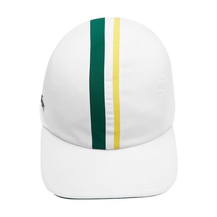 Casquette LACOSTE SPORT Blanc Vert Jaune AH 2021 Casquette