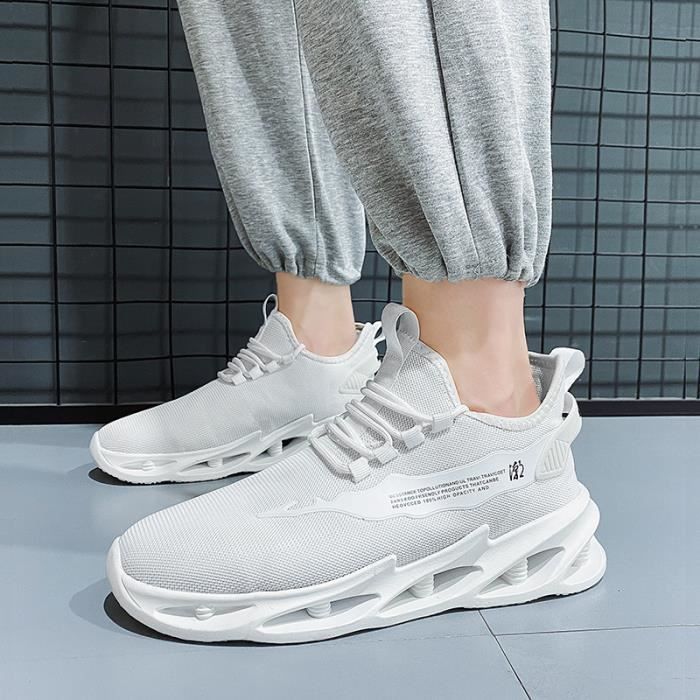 Baskets Respirante Homme Sneakers Chaussure Sport Confortable Jogging Fitness Blanc Cdiscount Chaussures