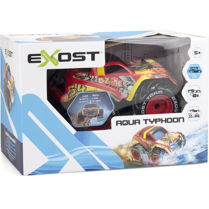 Voiture télécommandée amphibie EXOST Aqua Typhoon - Batterie rechargeable -  Rouge - Cdiscount Jeux - Jouets