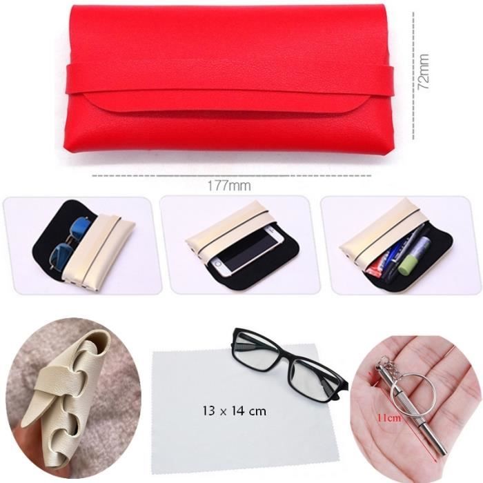 Housse Etui noir lunettes prenom 26 coeur personnalise
