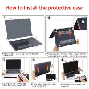 BlueSwan Coque MacBook Pro 13 Pouces 2016-2022 M1 M2 - Protection Rigide TPU Anti-Choc Noir Mat