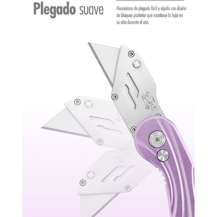 Lot De 5 Cutters Professionnels WORKPRO - Lames SK5 Remplaçables | Couteau Utilitaire Rétractable 18mm | 20 Lames Incluses