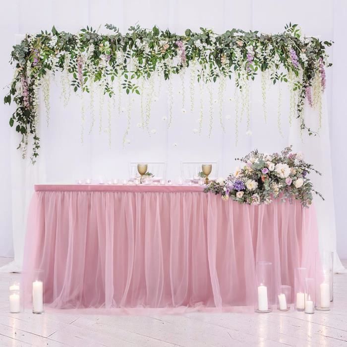 Jupe de table rose hot sale