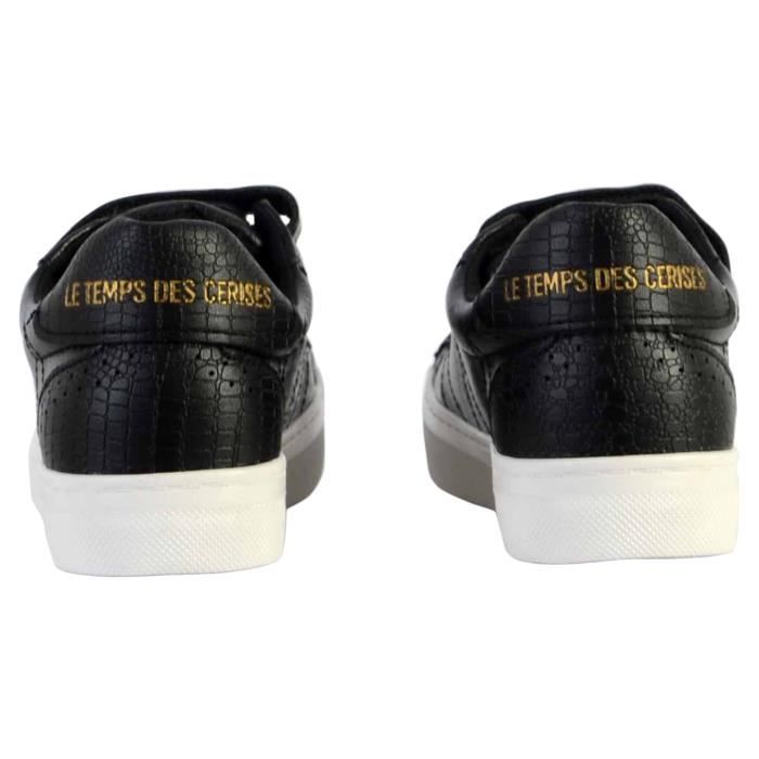Tennis Basket Basses LE TEMPS DES CERISES Vic Femme Scratch Noir Or Noir or Cdiscount Chaussures