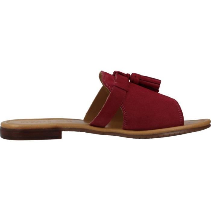 Sandale nu pieds GEOX 135362 Rouge Femme Talon compens Cuir