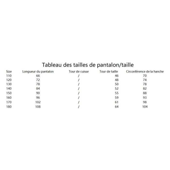 Taille sales pantalon garcon
