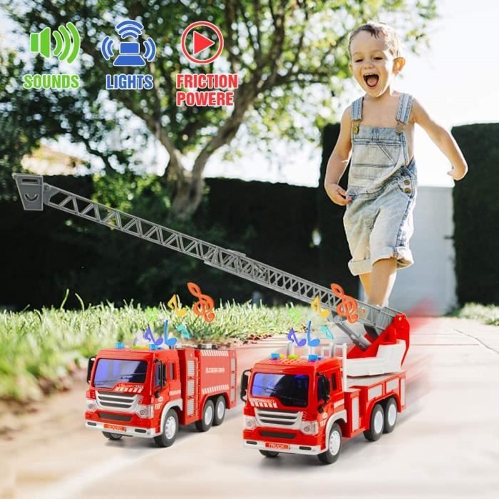 Jouets pour 2 Ans 3 Ans Garçons, 2PCS Éducation précoce Voiture Jouet Camion  de Pompier Firetruck pourTout-Petits & Enfants Noël Ann - Cdiscount Maison