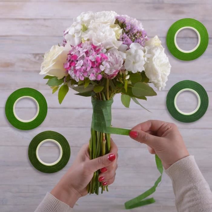 Lot De 9 Rouleaux De Ruban Adhésif Floral Vert Pour Tige De Bouquet Et Travaux Manuels De Fleuriste