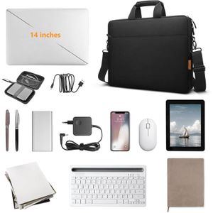 Housse Pour PC Portable 14 Pouces - Tissu Doux Anti-rayures Avec Rangement Pratique