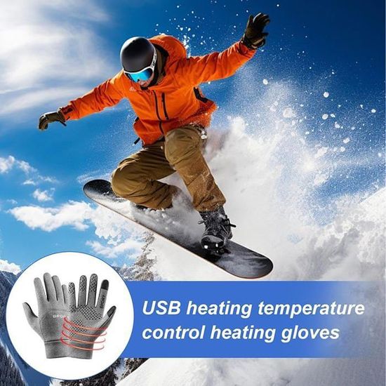 Gants Chauffants USB Jamgeery - Moufles écran Tactile Pour Ski, Randonnée, Déneigement