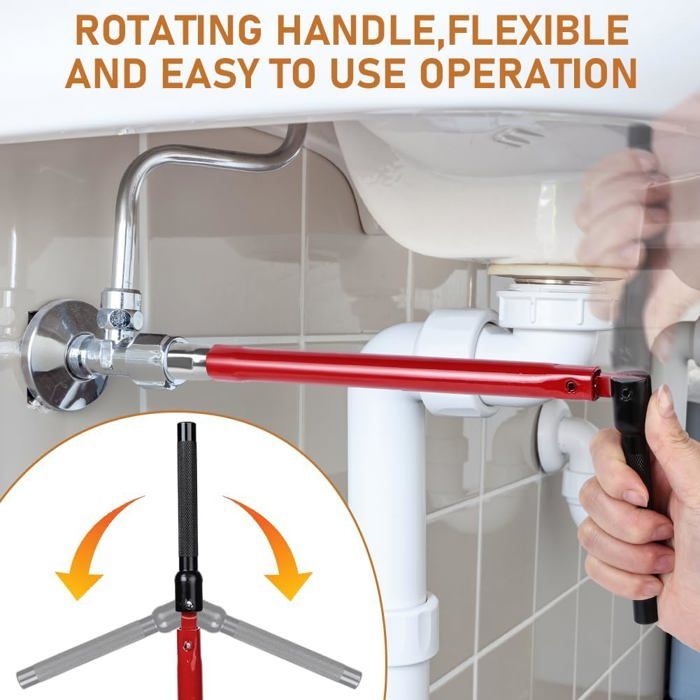 Cle Pour Robinet Evier, Outil de Montage de Robinet 8-12mm 6 Douilles clé de robinet, clés pour lavabo, pour la cuisine, la salle de bain et l'évier