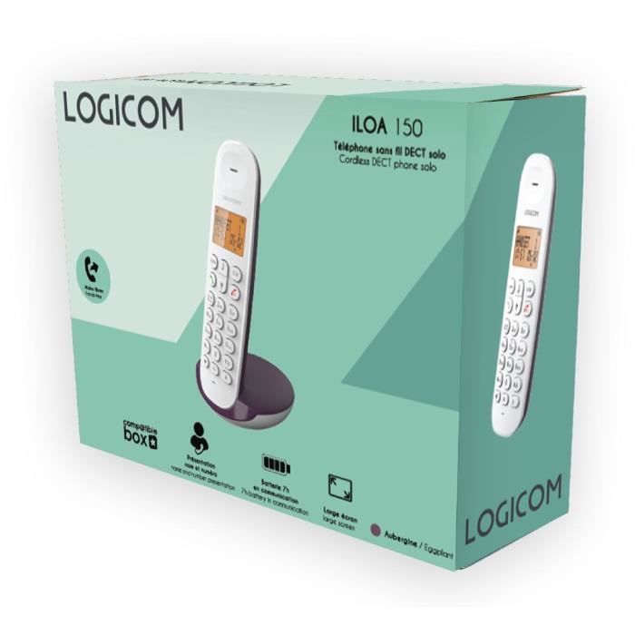 Telefono Cordless Logicom Vega 155T - Segreteria, DECT/GAP, Fino A 300m Di Portata, Colore Melanzana - Foto 6