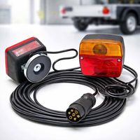 Wiltec Feux Arrière De Remorque – Fiche 7 Broches, Câble 7,5 M & 2,5 M – Support Magnétique – 2 Unités Éclairage Clig... à Prix