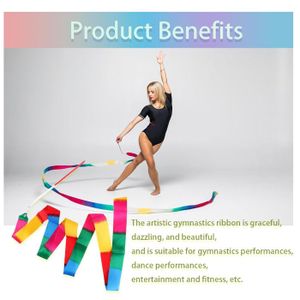 Ruban De Danse Rythmique 4 M - Gymnastique, Ballet, Cirque - Tige Flexible, Connexion 360° - Rouge - 4