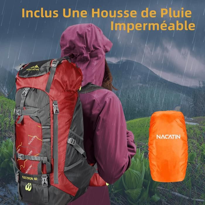 Sac à Dos 60L - Trekking Randonnée Montagne léger résistant et impermé Sac à Dos 60L - Trekking Randonnée Montagne léger résistant et impermé