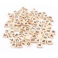 Jeu de société - Scrabble - 100 pièces en bois - Lettres et numéros - Accessoire d'artisanat-0
