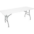 Table pliante jardin - Marque - Modèle - Pliable - Blanc - 8 personnes-0