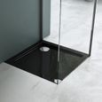 Receveur de douche carré en acrylique noir Mai & Mai F1 - 75x75x4cm - bonde A1-0