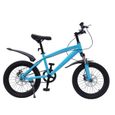 Vélo pour enfant de 18 pouces - Bleu - VTT - Avec garde-boue et réflecteurs - Vélo pour enfant garçon - Vélo de montagne-0