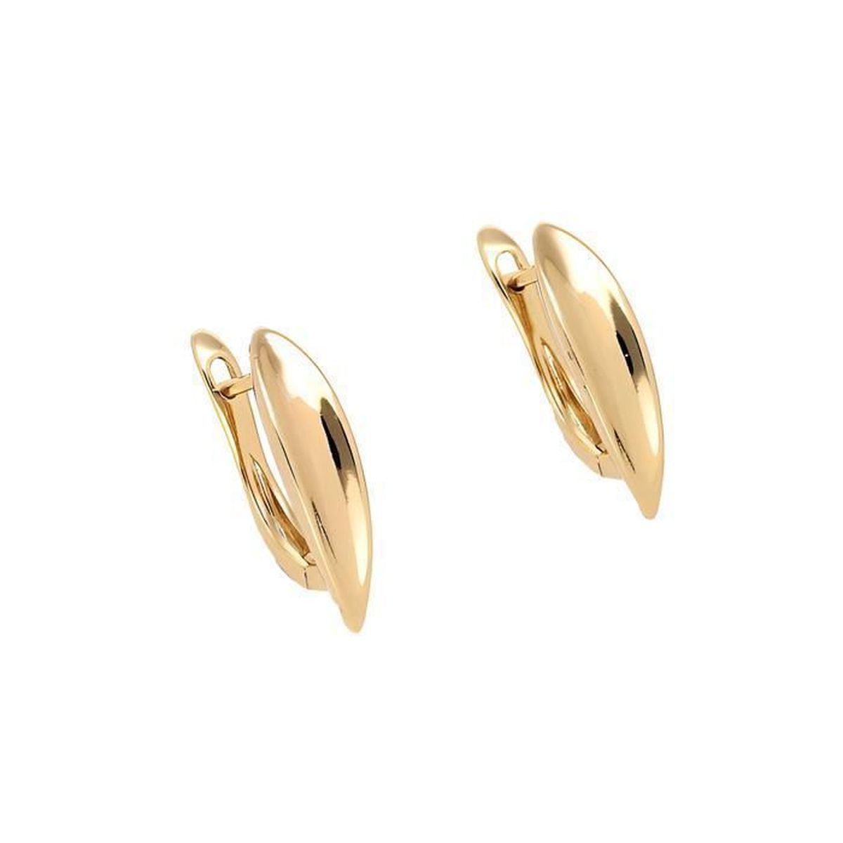 Boucles D'oreilles Dormeuses Plaqué Or Avec Cristal Bleu - Occasion