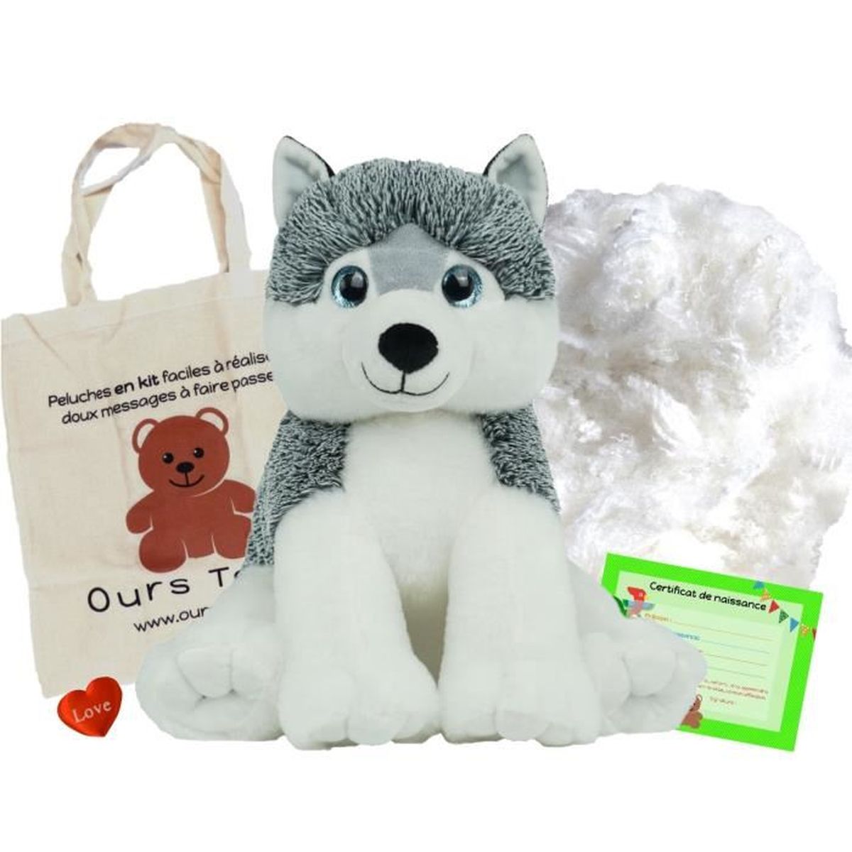 Ours To Do Kit Peluche Husky 40 Cm A Faire Soi Meme Cdiscount Jeux Jouets
