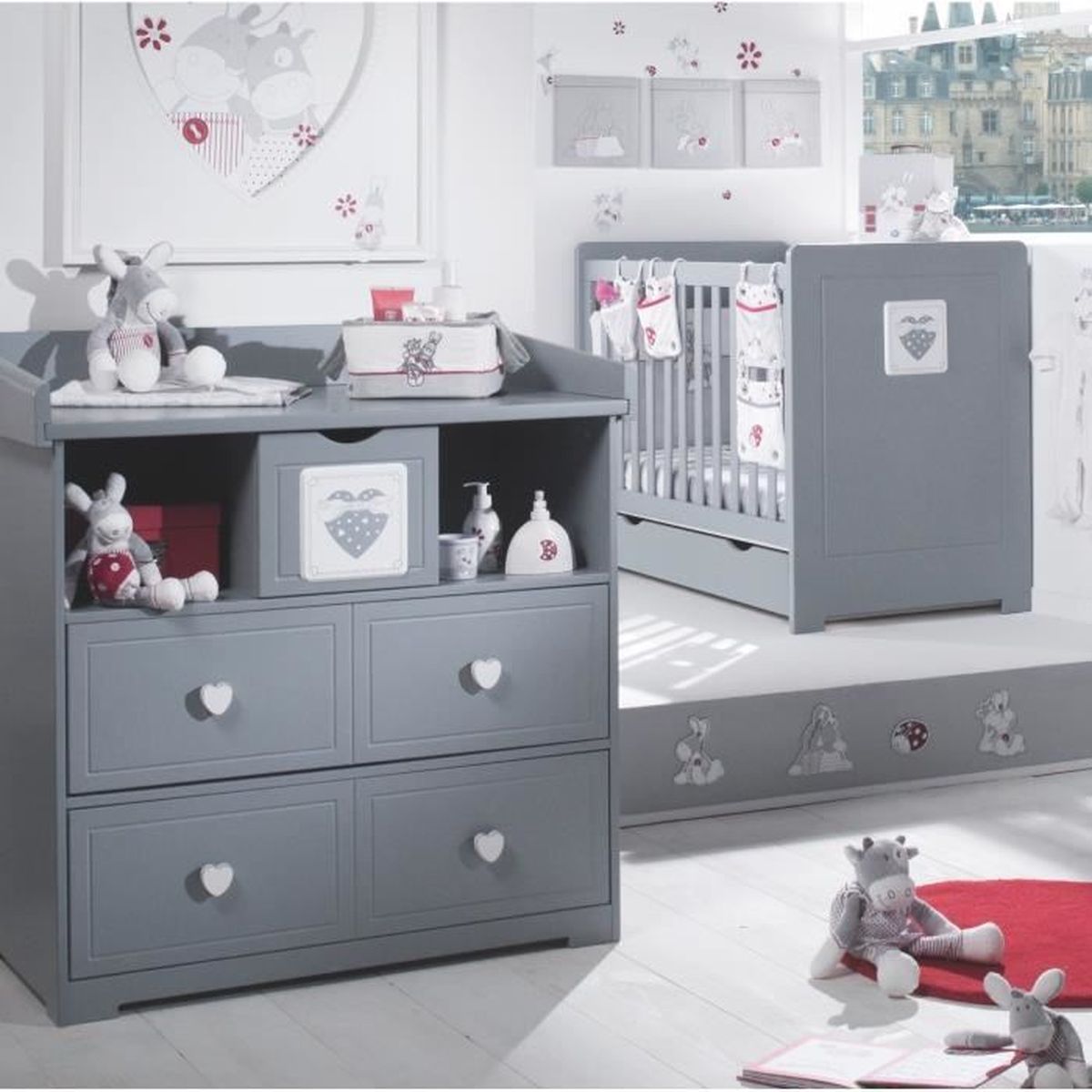 Chambre Duo Alice 140 Theo Bebe Lit 140 Cm Commode A Langer Cdiscount Puericulture Eveil Bebe