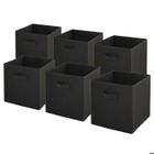 Panier de rangement - BOX AND BEYOND - Lot de 6 - Tissu - Noir - 27x27x27cm