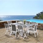 Salon de jardin Ensemble Modulo T 4 / 8 + F 4 + C 4 Déco Verre Blanc Wilsa Garden