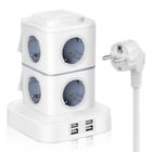 BYONDSELF Tour Multiprise Électrique,Multiprise Parasurtenseur Parafoudre avec 8 Prises et 4 Ports USB,Multiprise USB 2500W avec Interrupteur