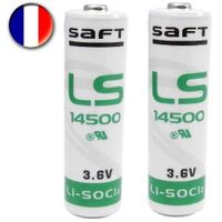 2 Piles lithium LS14500 - 14500 - AA - 3,6V - SAFT