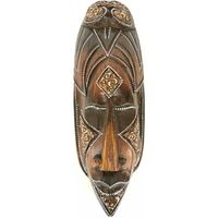 Masque style africain en bois 30cm - décoration exotique Marron