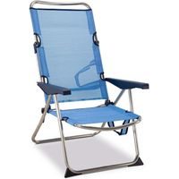 Chaise plage-lit positions Haute, en aluminium et textilène, patte dossier pliable Solenny