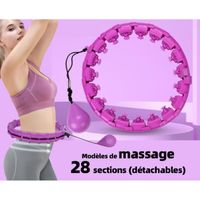 28 sections Détachable hula hoop Anneau de gymnastique Violet Avec tête de massage Modèles haut de gamme
