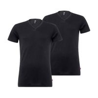 Lot de 2 tee-shirts col V Levi's en coton stretch noir - Homme - Manches courtes