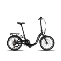 PACTO SIX - vélo pliant - 6 vitesses - freins sur jante - cadre en aluminium - entrée basse - unisexe - Shimano - noir