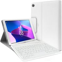 Étui Blanc Clavier Azerty pour Lenovo Tab M10 Plus 10.6' 3e Gén (TB-125) 2022