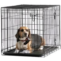 cage 61cm transport chien métal pliante 2 portes