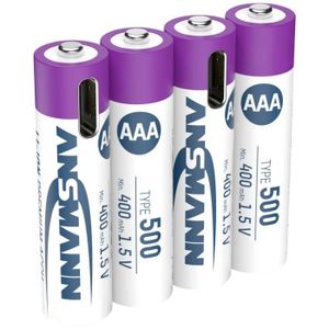 PILES Ansmann LR03 USB-C Pile rechargeable LR3 (AAA) Li-Ion 500 mAh 1.5 V 4 pc(s)