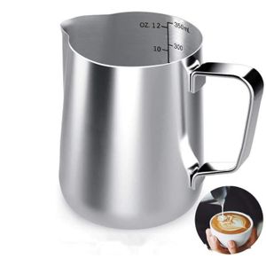 Tasse /à mousser le lait 600 ml//1000 ml Pichet /à caf/é /épaissi en acier inoxydable avec un bec verseur sans couvercle pour le caf/é au lait expresso et le lait moussant 600ML