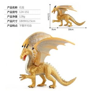 FIGURINE - PERSONNAGE 124-151 Dragon de pierre - Modèle de dinosaure en plastique avec véritable cœur, Dragon volant, Jouet animal