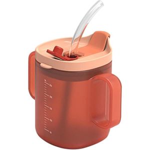 Gobelet En Verre Avec Paille Et Couvercle - 400 Ml, Graduation, Fond Antidérapant, Pour Lait, Thé, Micro-ondes