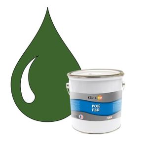 PEINTURE - VERNIS POK FER : Peinture glycéro Fer Antirouille métaux 2,5L - RAL 6025 Vert fougère