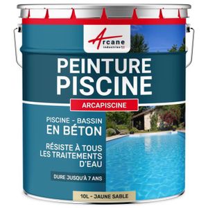 PEINTURE - VERNIS Peinture Piscine Bassin Béton ARCAPISCINE Ciment Décoration Imperméable   Jaune sable ral 1002 - 10 L