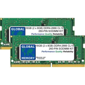 MÉMOIRE RAM 16Go (2 x 8Go) DDR4 2666MHz PC4-21300 260-PIN SODI