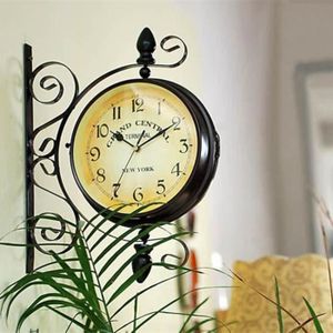 orientable /à 360 /° Horloge Gare Horloge pivotante Murale Horloge dext/érieur Jardin Double Face Horloge Murale