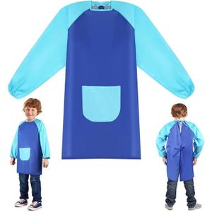 Tablier De Peinture Manches Longues Pour Enfant - Imperméable, Avec Poche, Pour Activités Artistiques Et Jeux D'eau - 8
